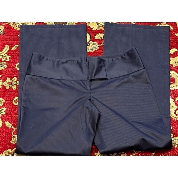 Cynthia Steffe Pinstripe Navy Wide Leg Dress Pants Size 10 - Picture 3 of 4